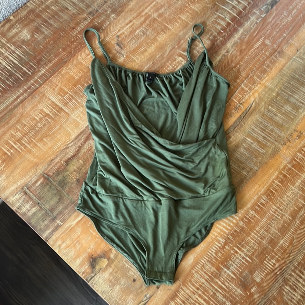 J Crew bodysuit, cotton, in olive green, small